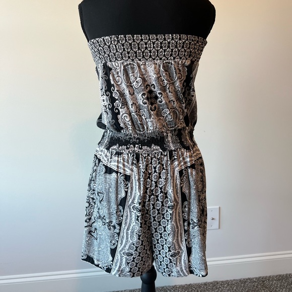SOMA Jumper Romper M Strapless Pockets Black White - Picture 4 of 8